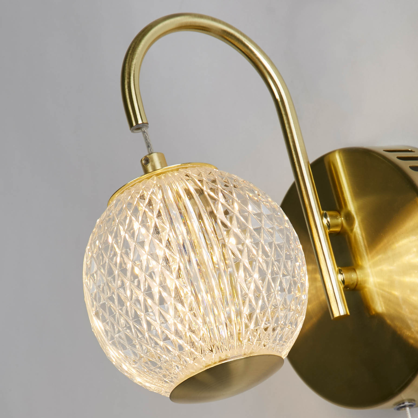 LED wall light Allure brass-coloured, steel, acrylic, switch