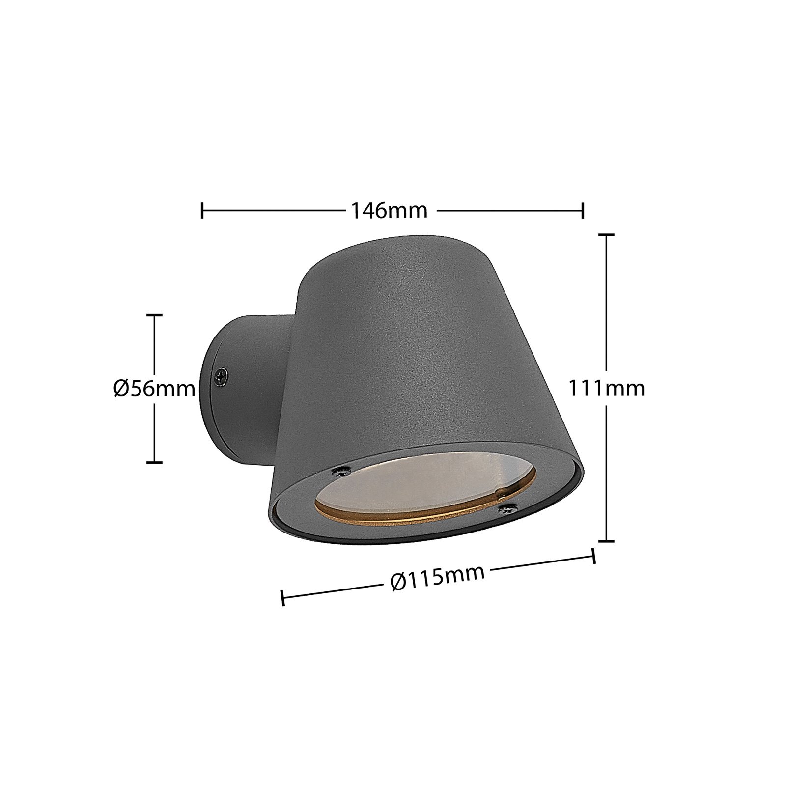 Ileyna Candeeiro de Parede Exterior Dark Grey - Lindby