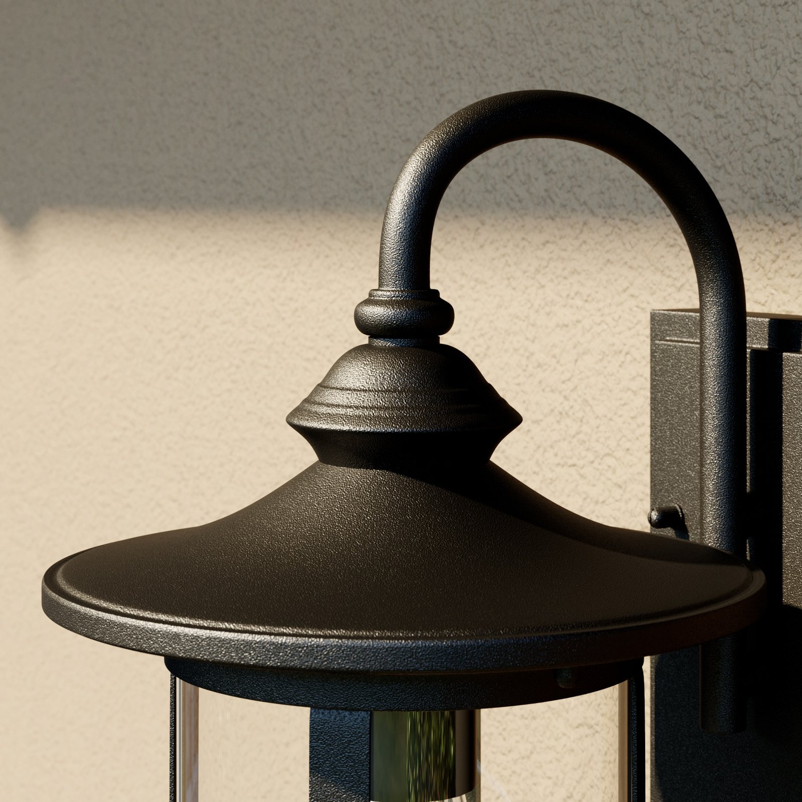 Zayn Outdoor Wall Lamp Black/Clear - Lindby