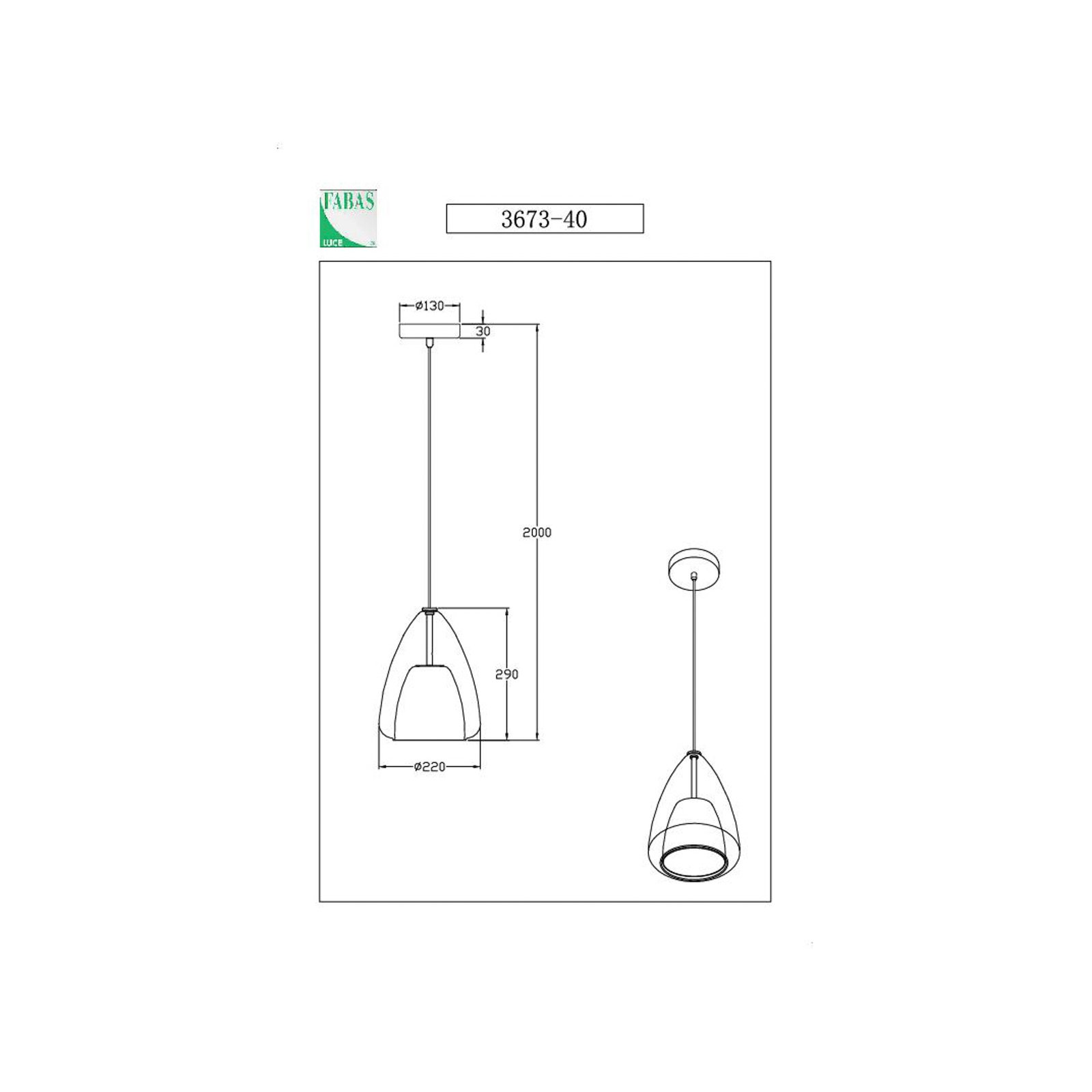 Britton hanglamp, 1-lamp, grijs-transparant, glas