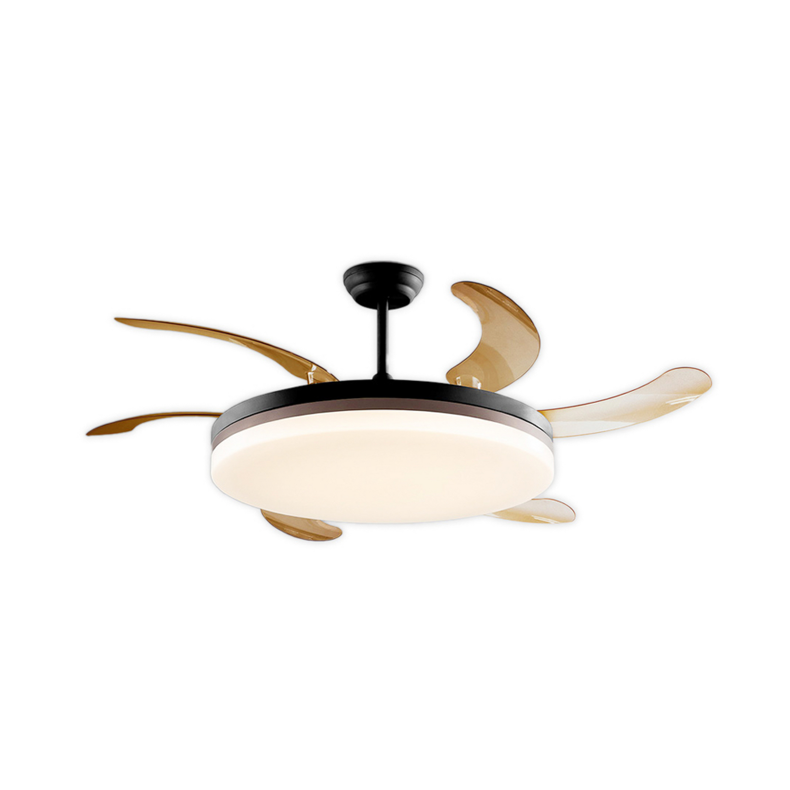 LED stropni ventilator Vento črn/bronast/dimast Ø 150, tih