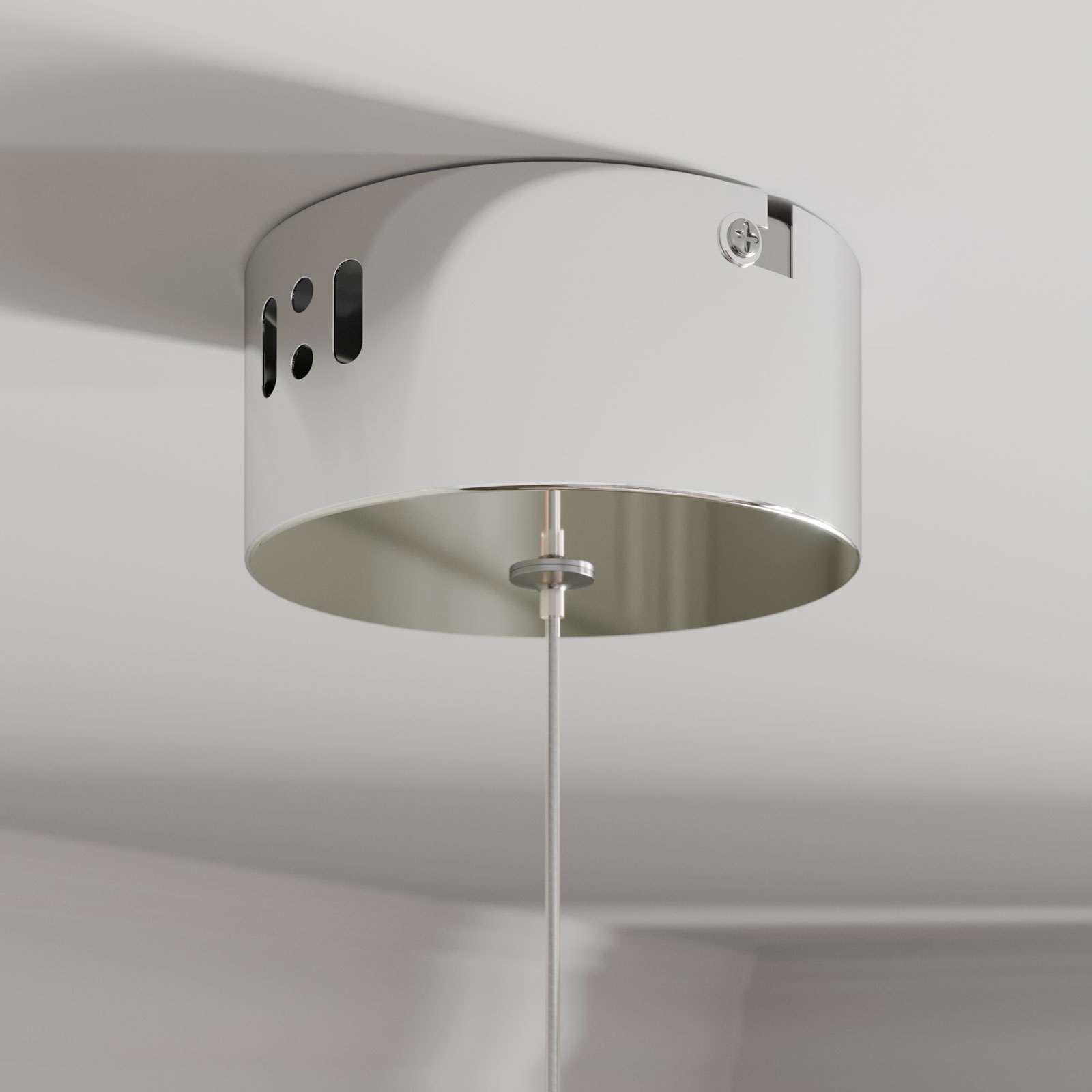Lucande LED viseča svetilka Hayley, 1-svetlobna, kromirana, steklo