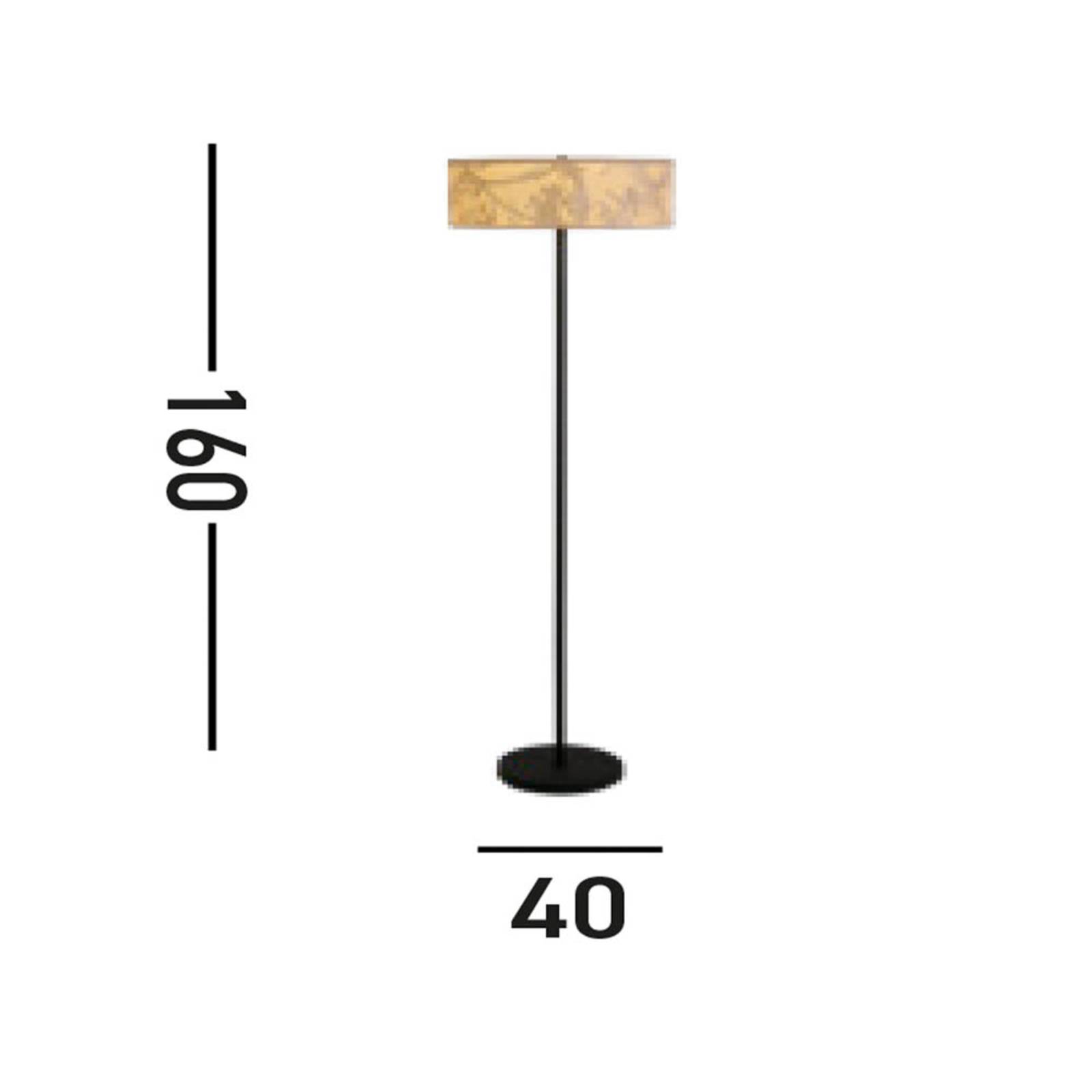 Lampa stojąca Isla, Ø 40 cm, brązowy, beżowy, bambus, stal