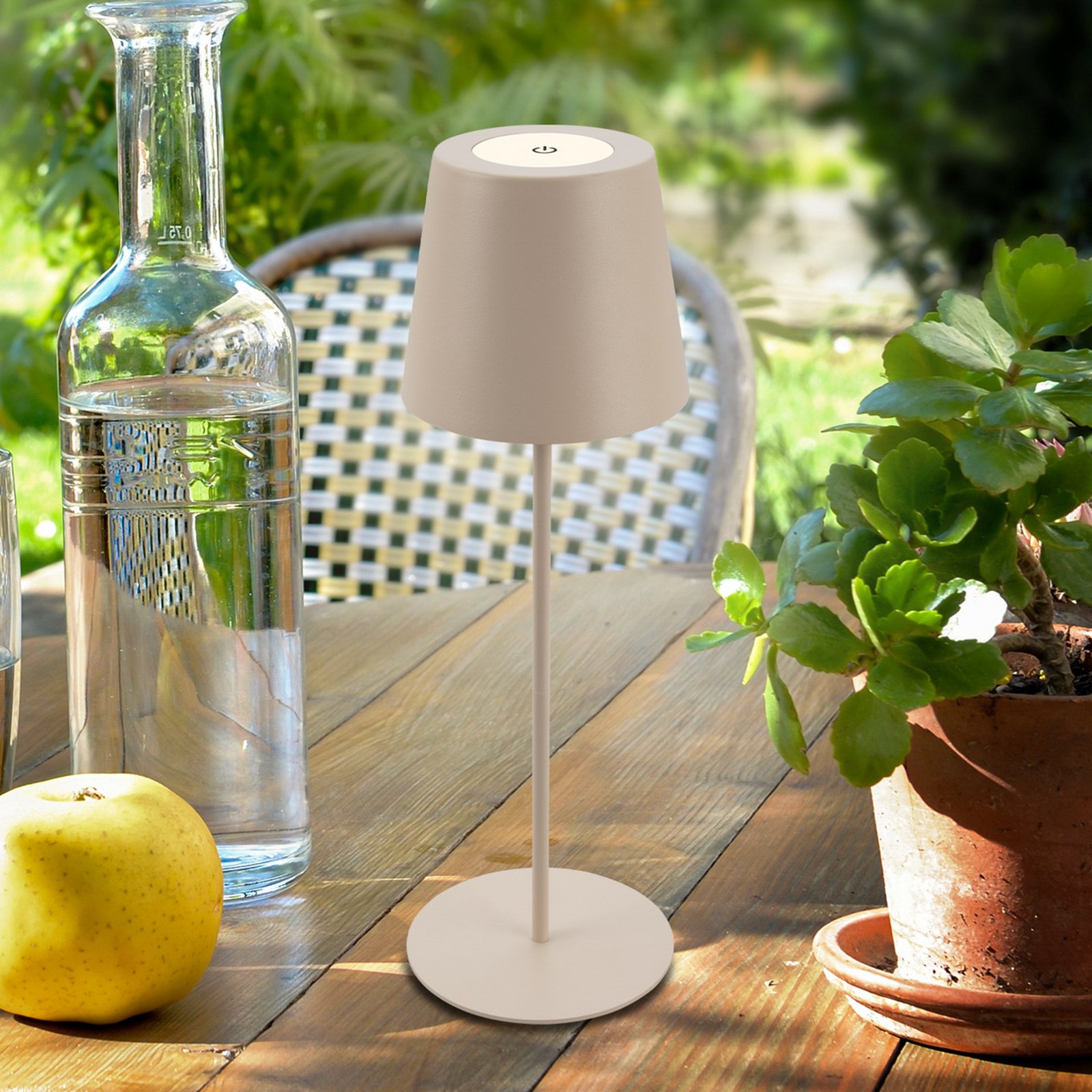 Lampă de masă LED reîncărcabilă 7508011, bej, 2,700 K IP44 variator tactil