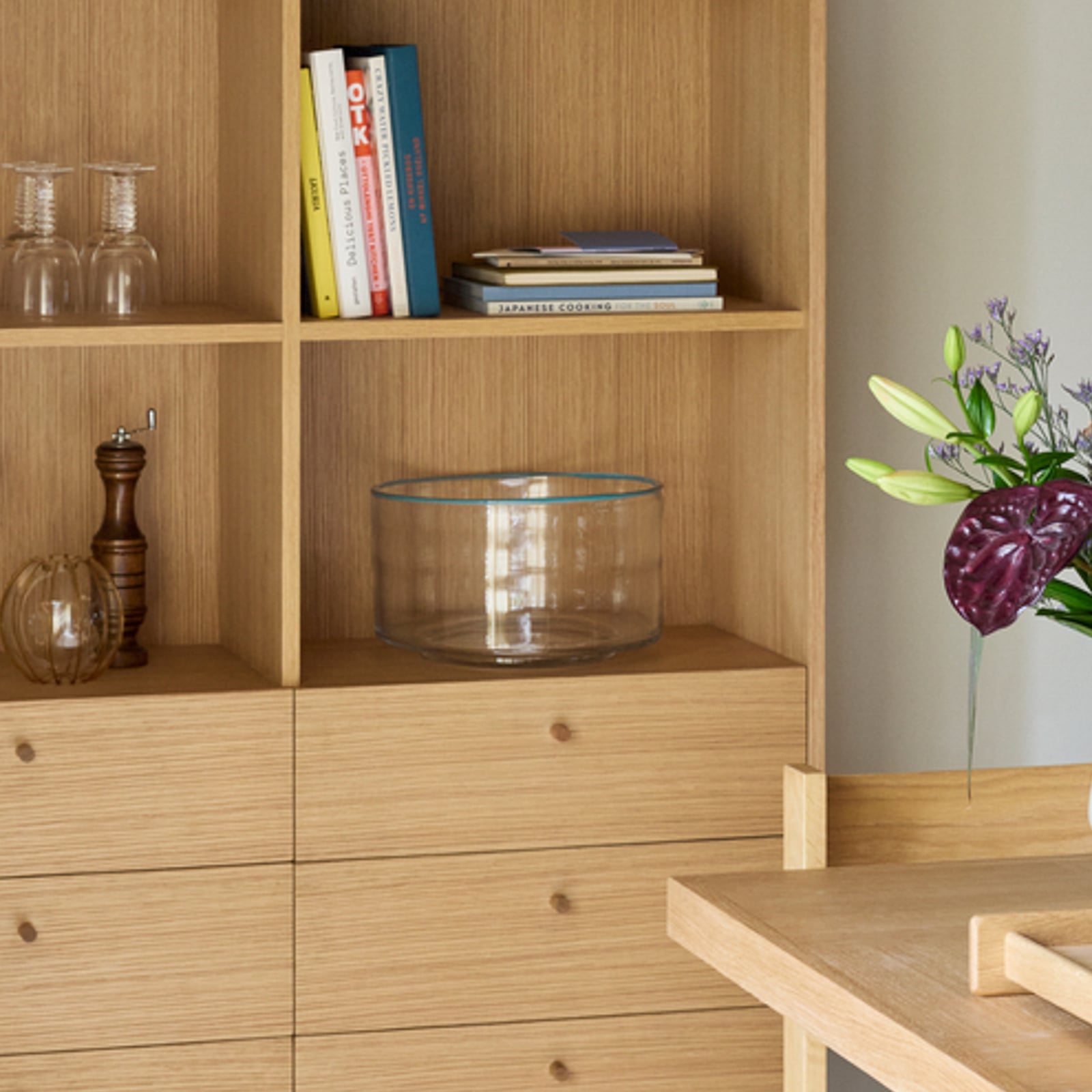 Ciotola Clea trasparente/verde Ø 30 cm in vetro - Hübsch