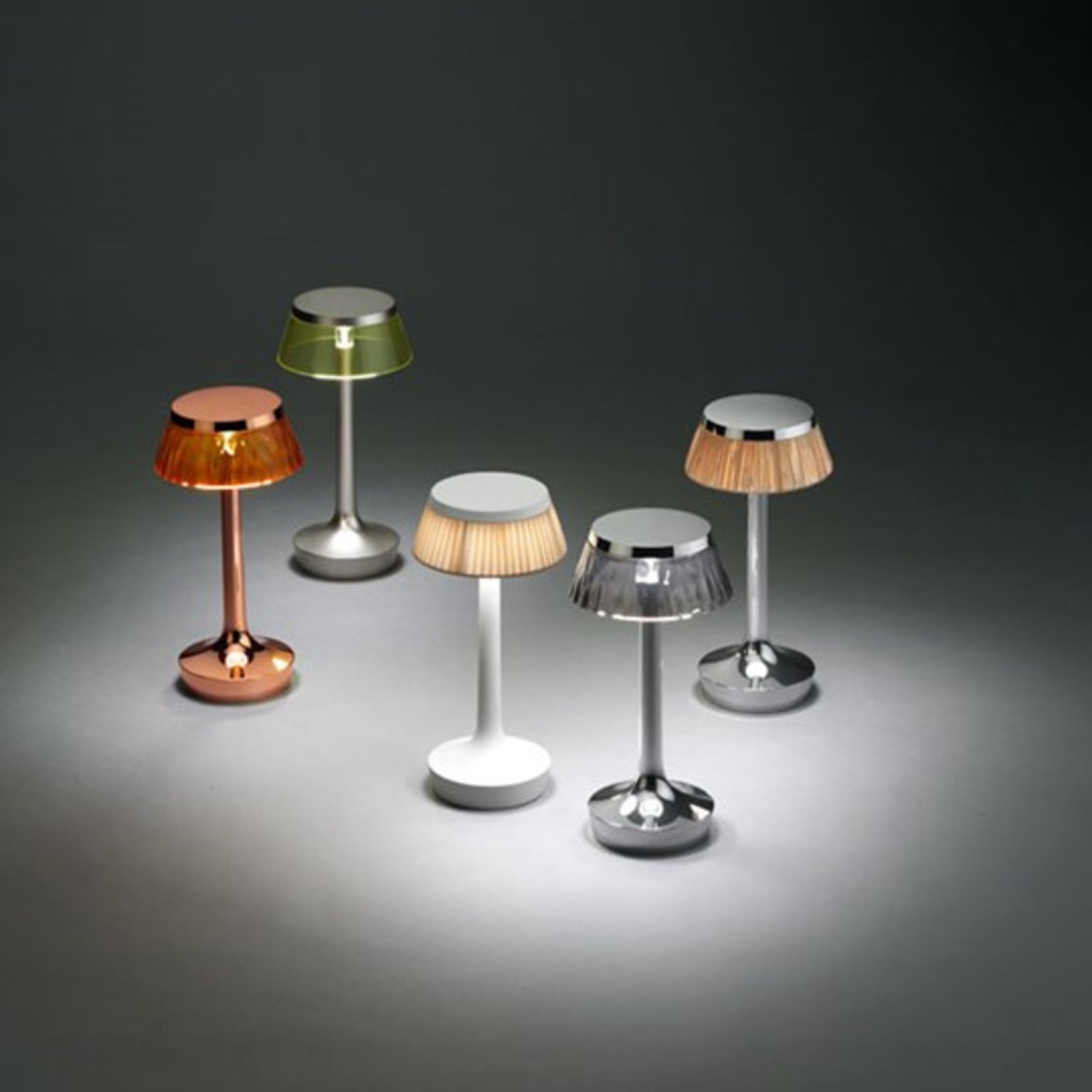 Bon Jour Unplugged Stolová Lampa Chrome/Fumé - Flos