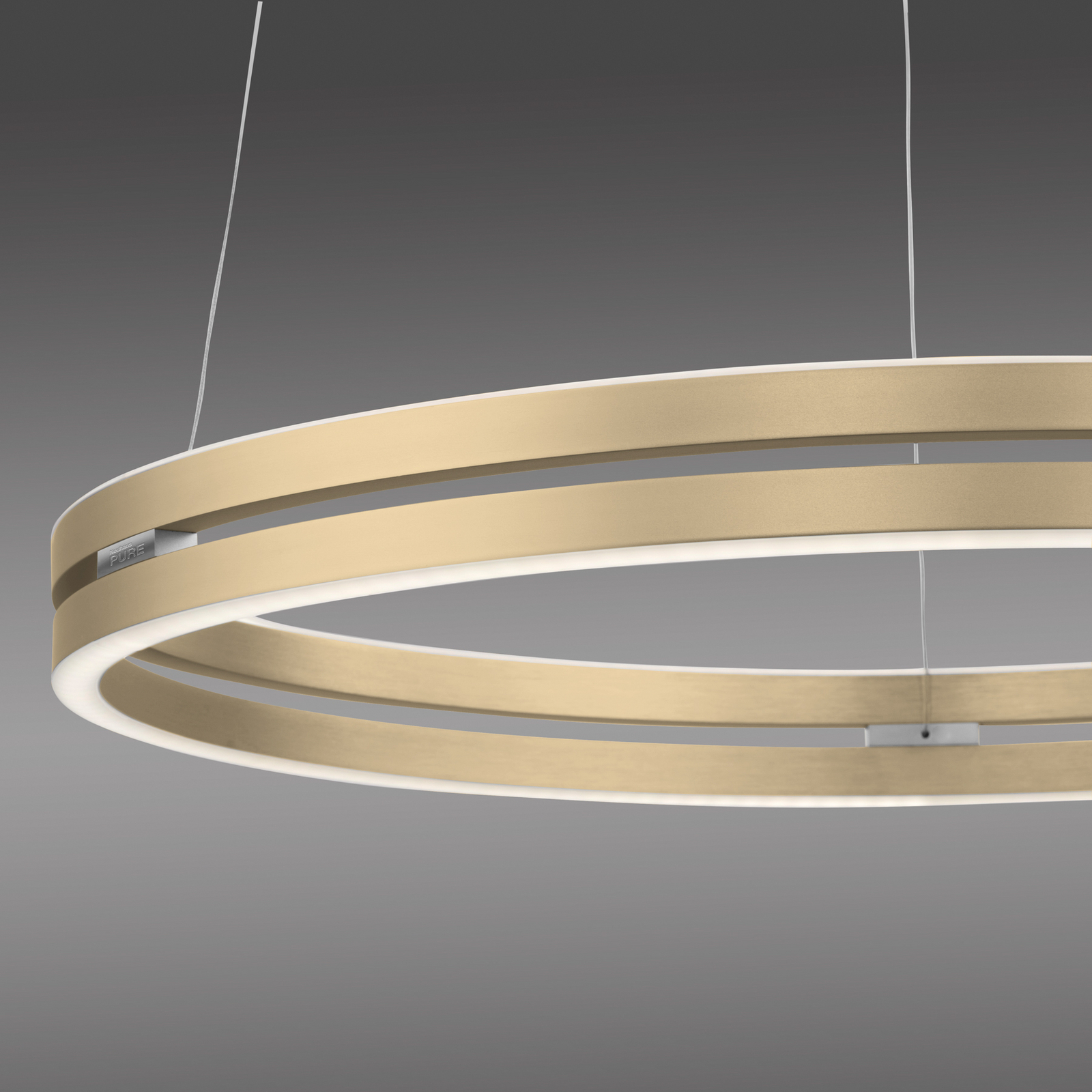 Suspension LED E-Loop, ivoire doré, Ø 70 cm, aluminium, CCT - PURE Suspension LED E-Loop, ivoire doré, Ø 70 cm, aluminium, CCT - PURE