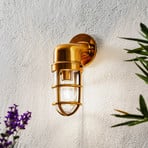 Dudley outdoor wall light, projecting at the bottom, brass