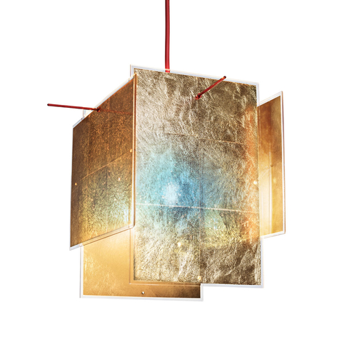 Złota designerska lampa wisząca 24 Karat Blau