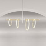 Ulaop LED hanglamp, vier ringen, wit