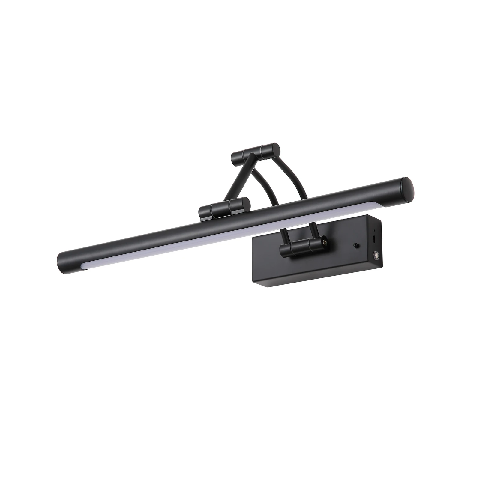 Herron LED punjiva zidna lampa, mat crna, širina 43 cm, CCT