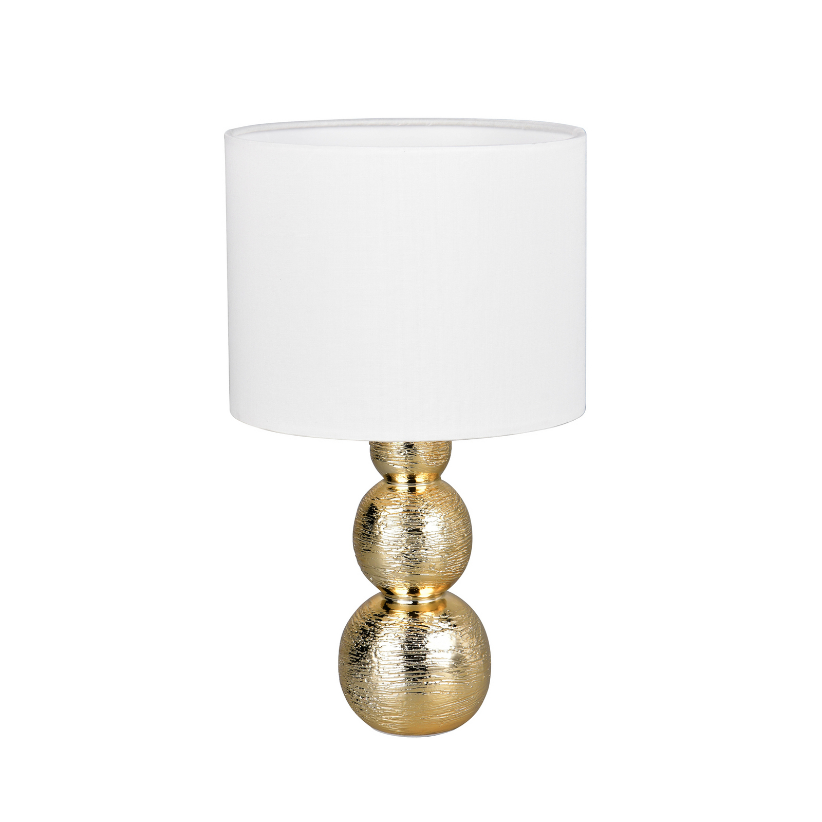 Lampa de masă Lova, alb/auriu, înălțime 29 cm, sticlă/ceramică, E27