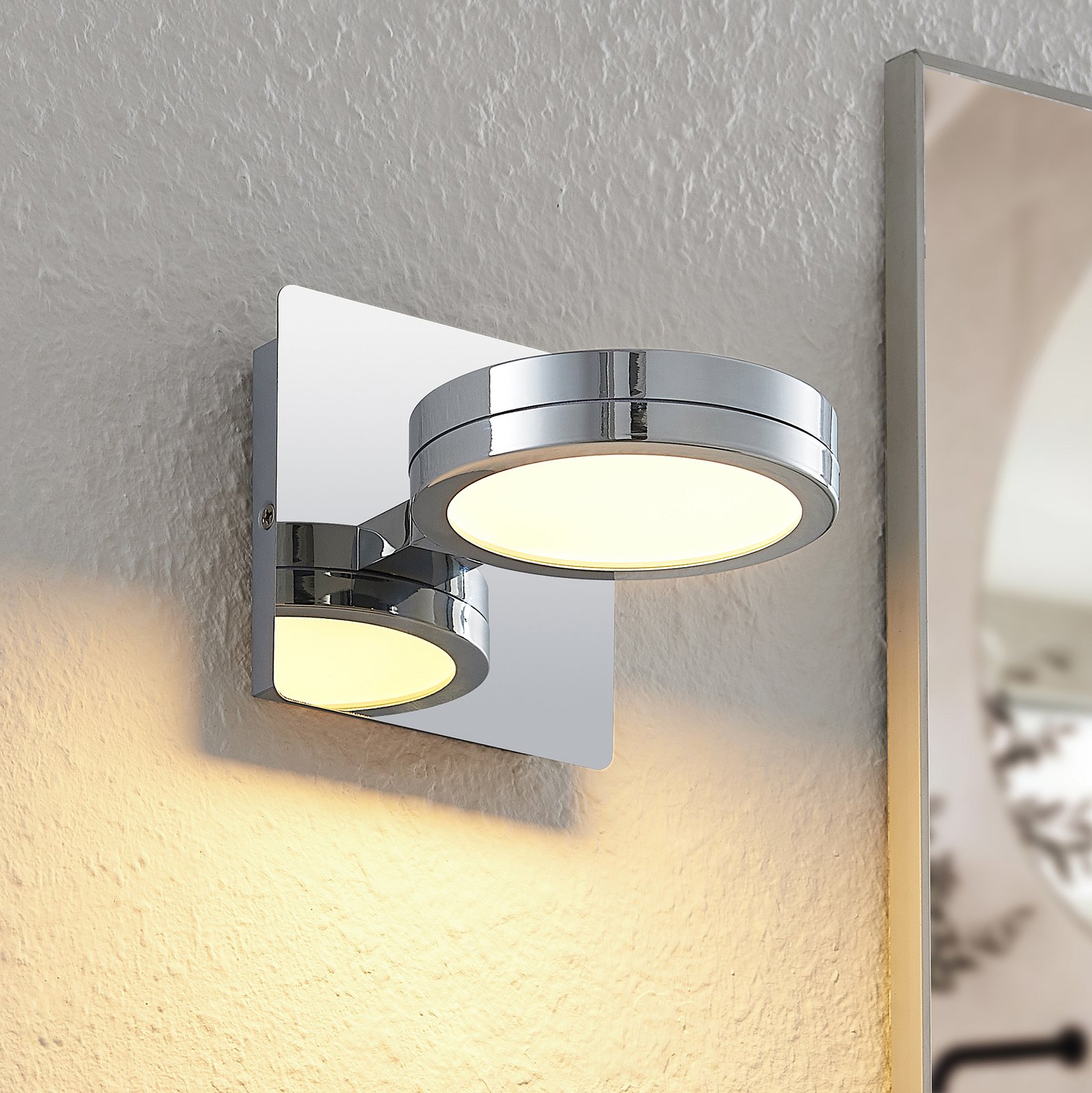 Lindby Skrolla LED-væglampe til badet, 1 lyskilde