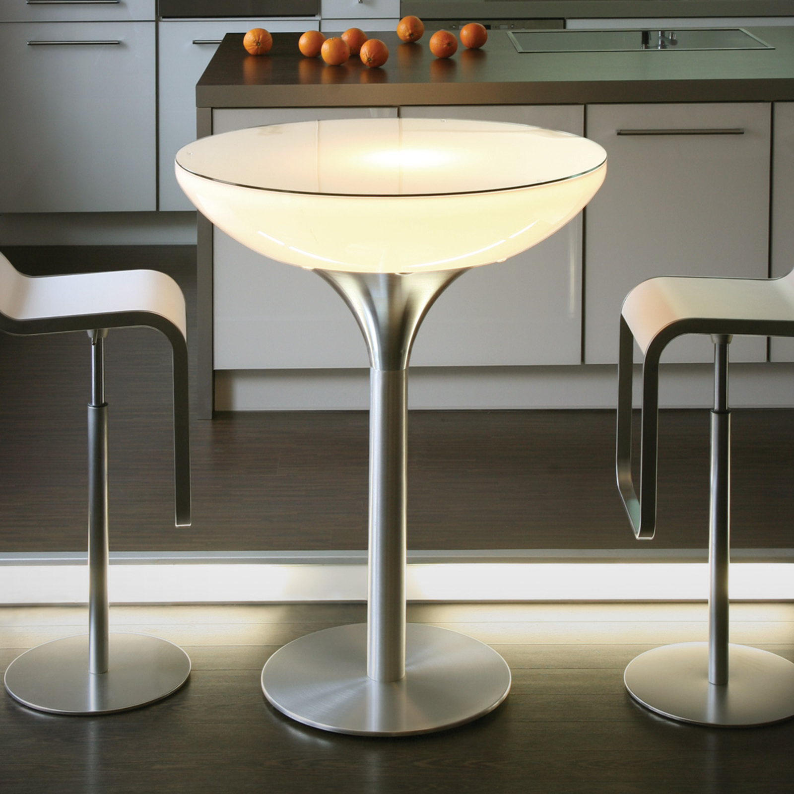 Moree Lounge Table Indoor lysbord H 105 cm - design m?bler til hjemmet - lampe Stue / spisestue - abs-plast, eloksert aluminium, glass