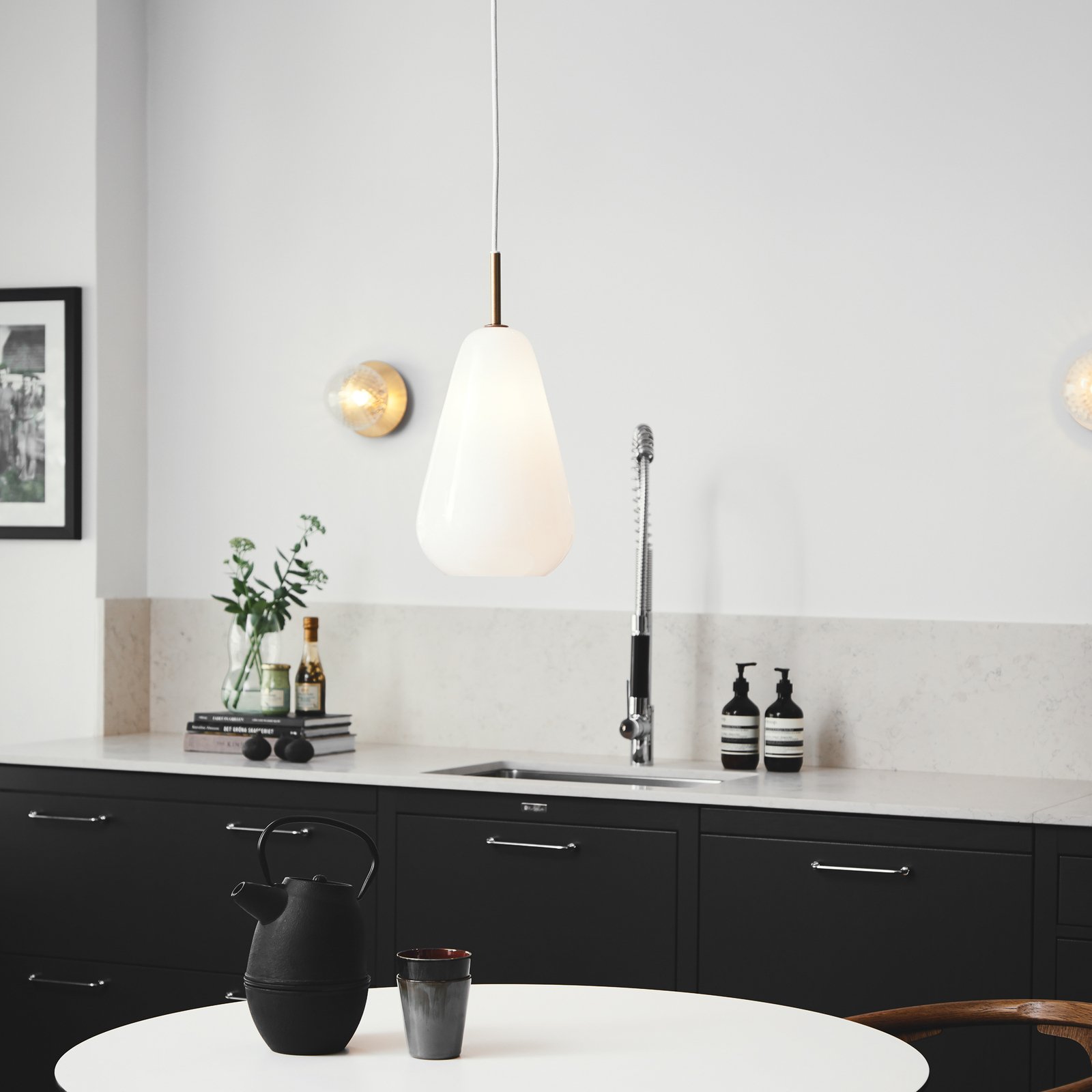 Anoli 1 Lustră Pendul Medium Nordic Gold/Opal - Nuura