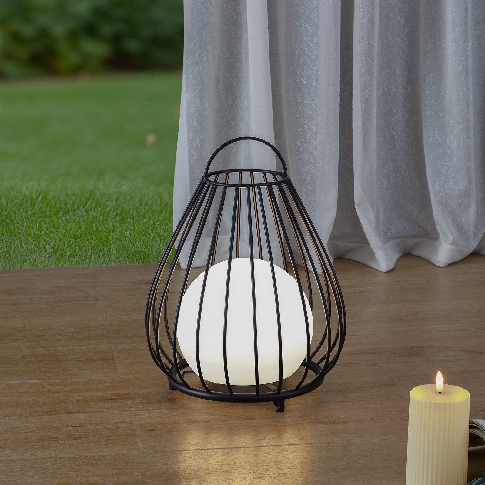 Kelda Portable Cellule solaire Lampe de Table Noir - Lindby