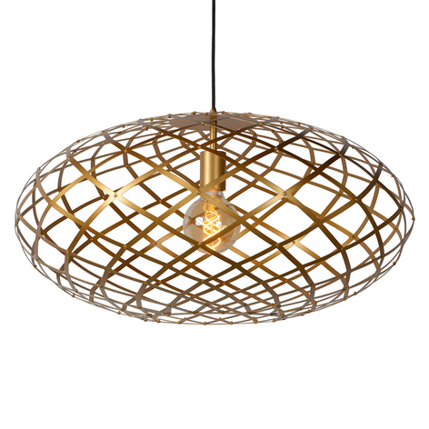 Hanglamp Wolfram, kap ovaal, 65 cm, goud