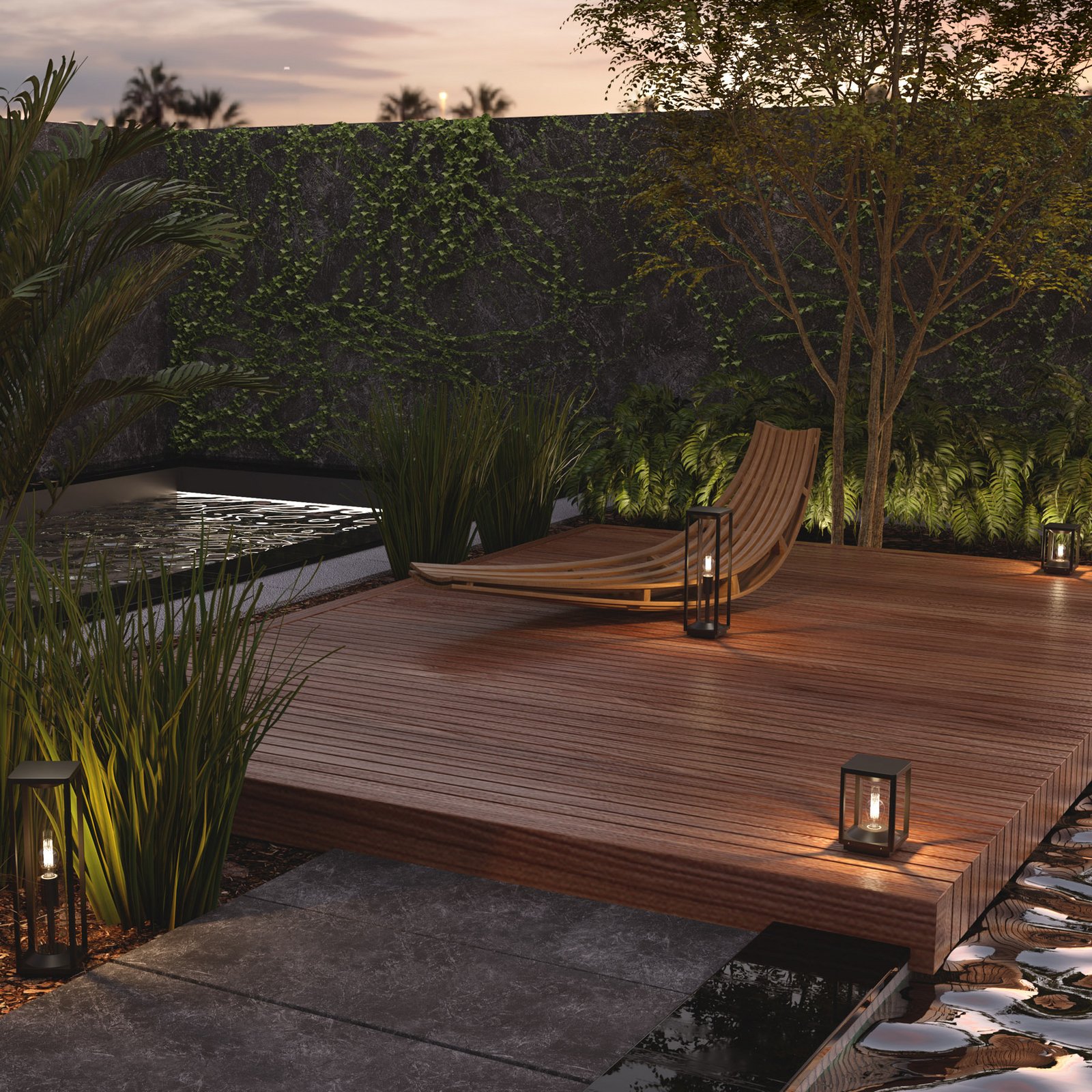 Maytoni Φωτιστικό βάσης Cell, γραφίτη, αλουμίνιο, ύψος 50 cm, IP54