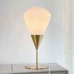 Dyberg Larsen stolna lampa Balon, bijela/mesing, 46 cm