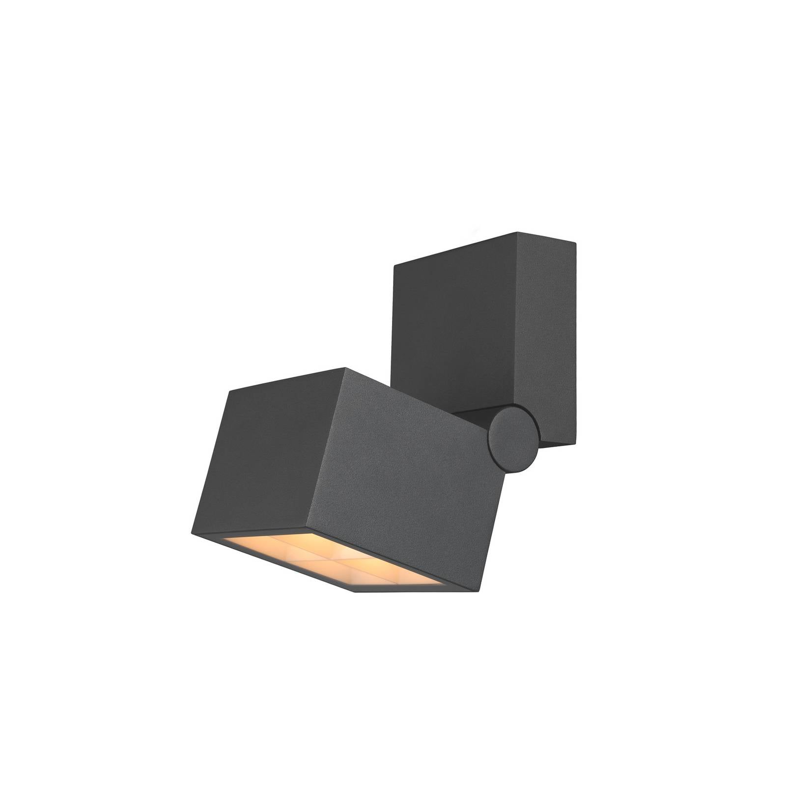 SLV LED-Wandlampe S-Cube, anthrazit, Alu, Breite 9,5 cm, CCT