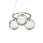 Miira 3 kattokruunu Circular, messinki/kirkas, Ø 54 cm - Nuura