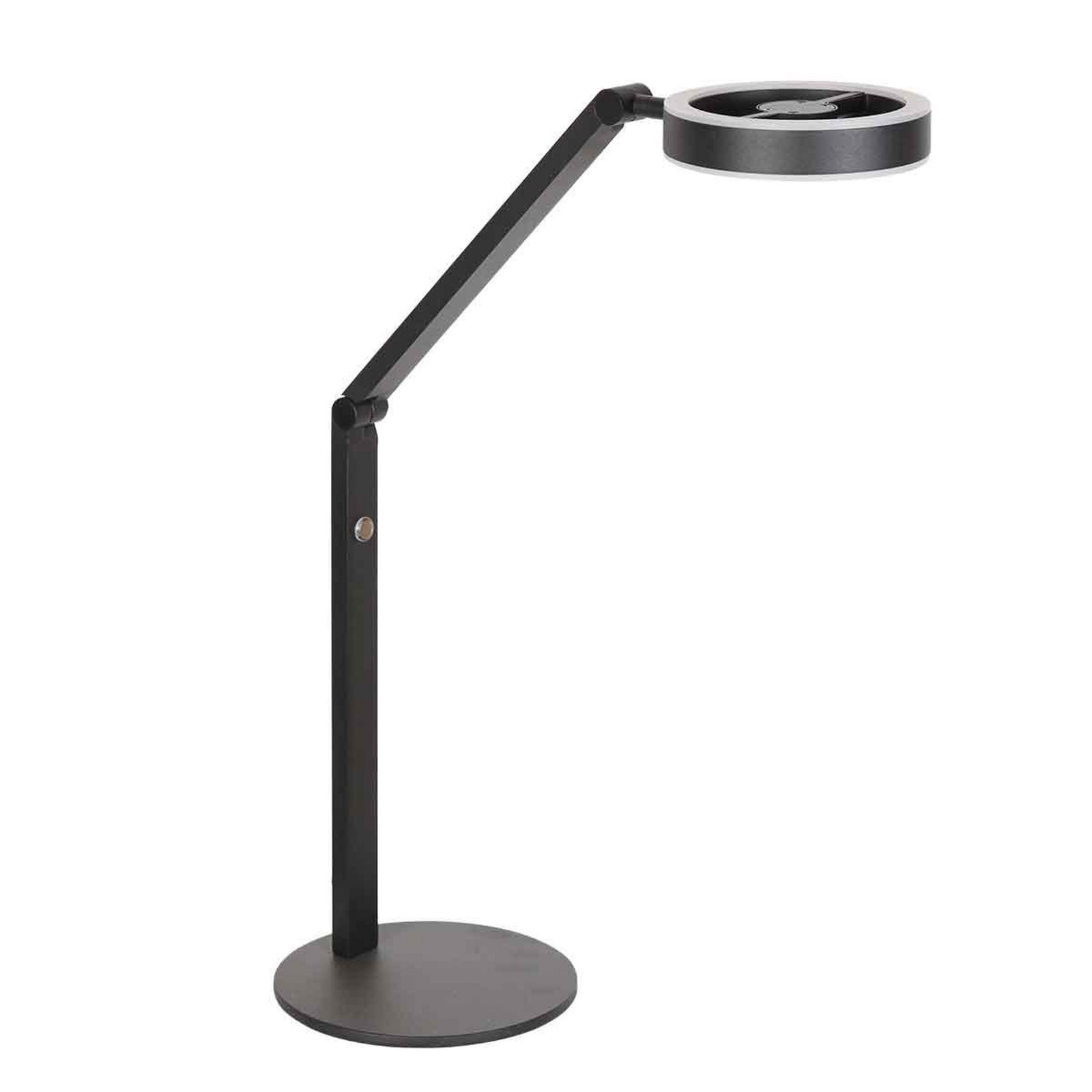 LED-Tischleuchte Ringlux, schwarz, Metall, verstellbar