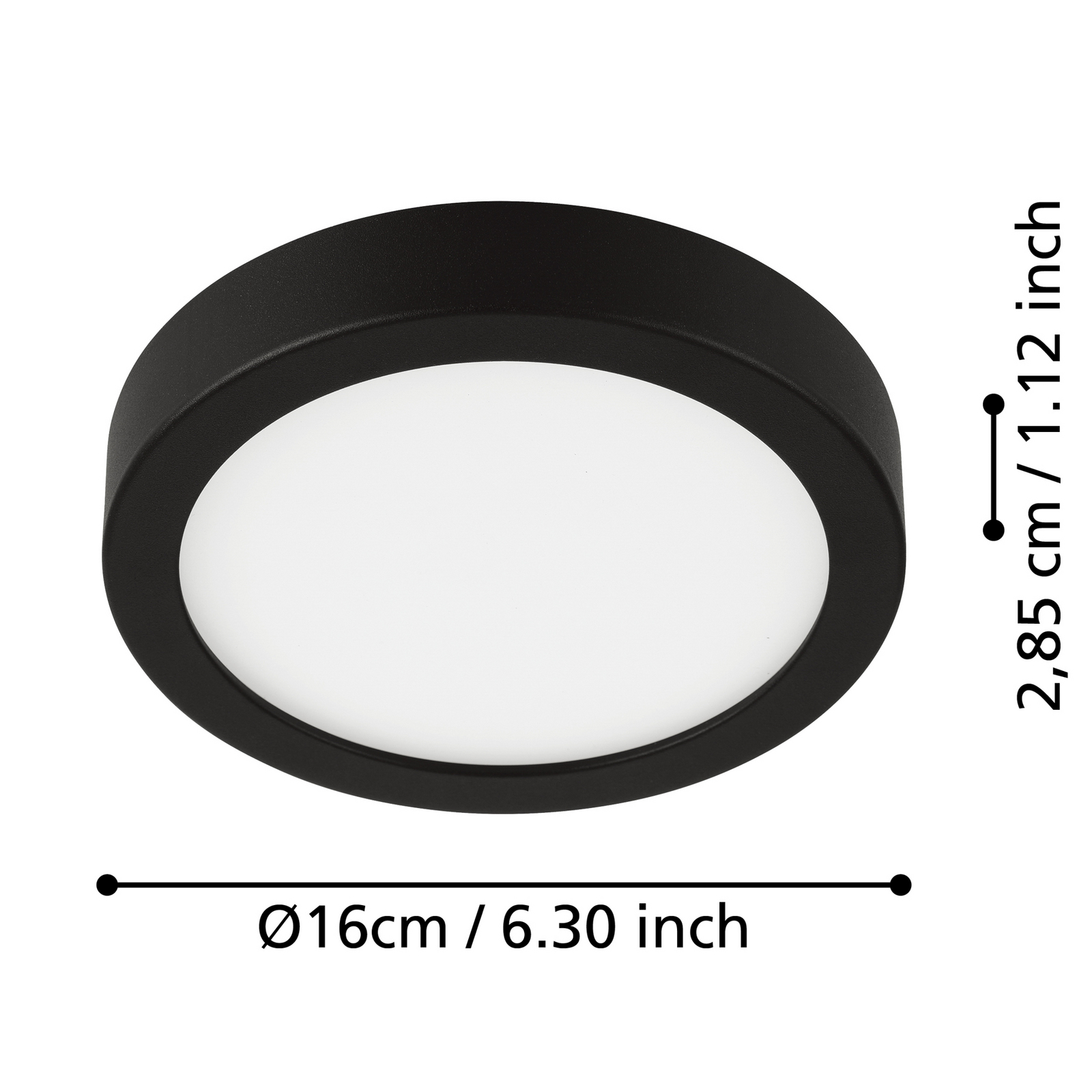 Plafoniera LED Fueva 5 IP44 3000K nero Ø16cm