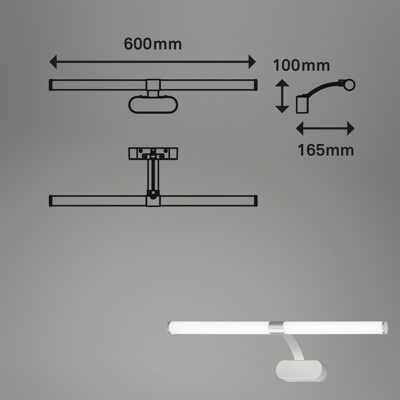 LED-Spiegelleuchte 2131014 chrom matt, 4.000 K