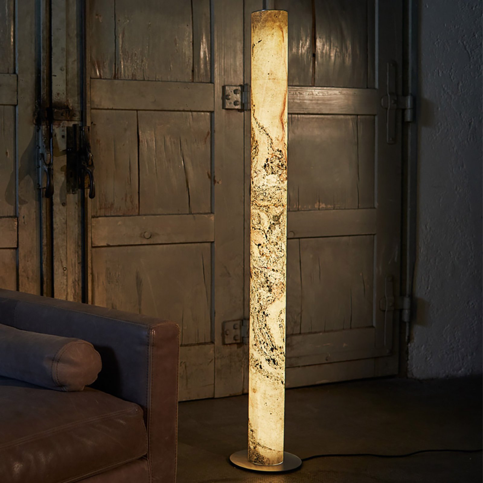 LeuchtNatur Columna LED-Stehleuchte Schieferstein