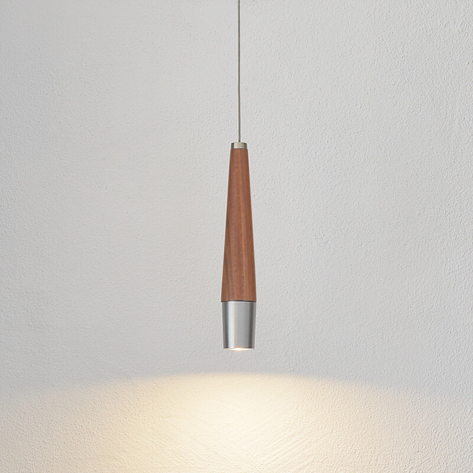 HerzBlut Conico lámpara colgante LED nogal, 1 luz