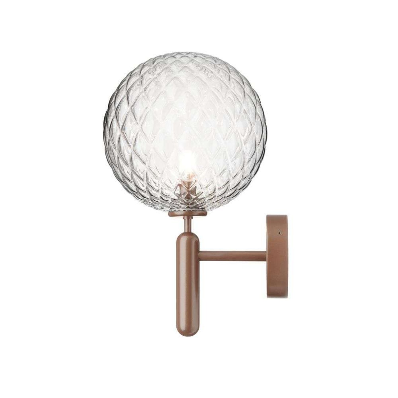 Nuura buitenwandlamp Miira, Ø 20 cm, donkerbrons/helder