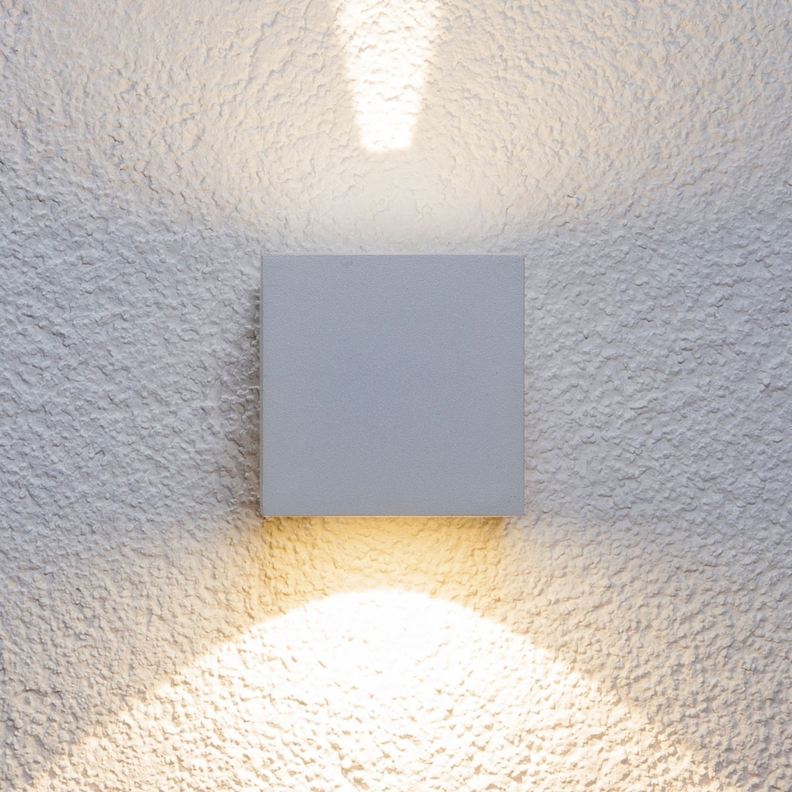 Witte LED buitenwandlamp Jarno, kubusvorm