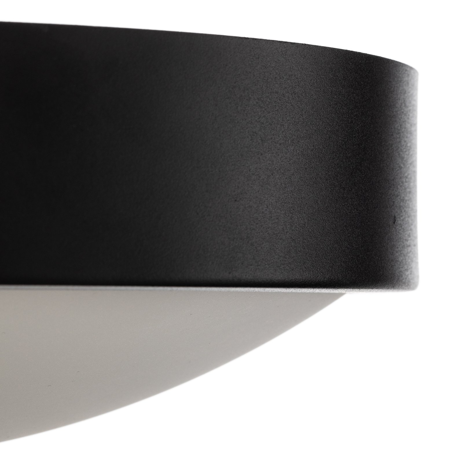 Plafondlamp Jaris, glas gewelfd, Ø 26 cm zwart