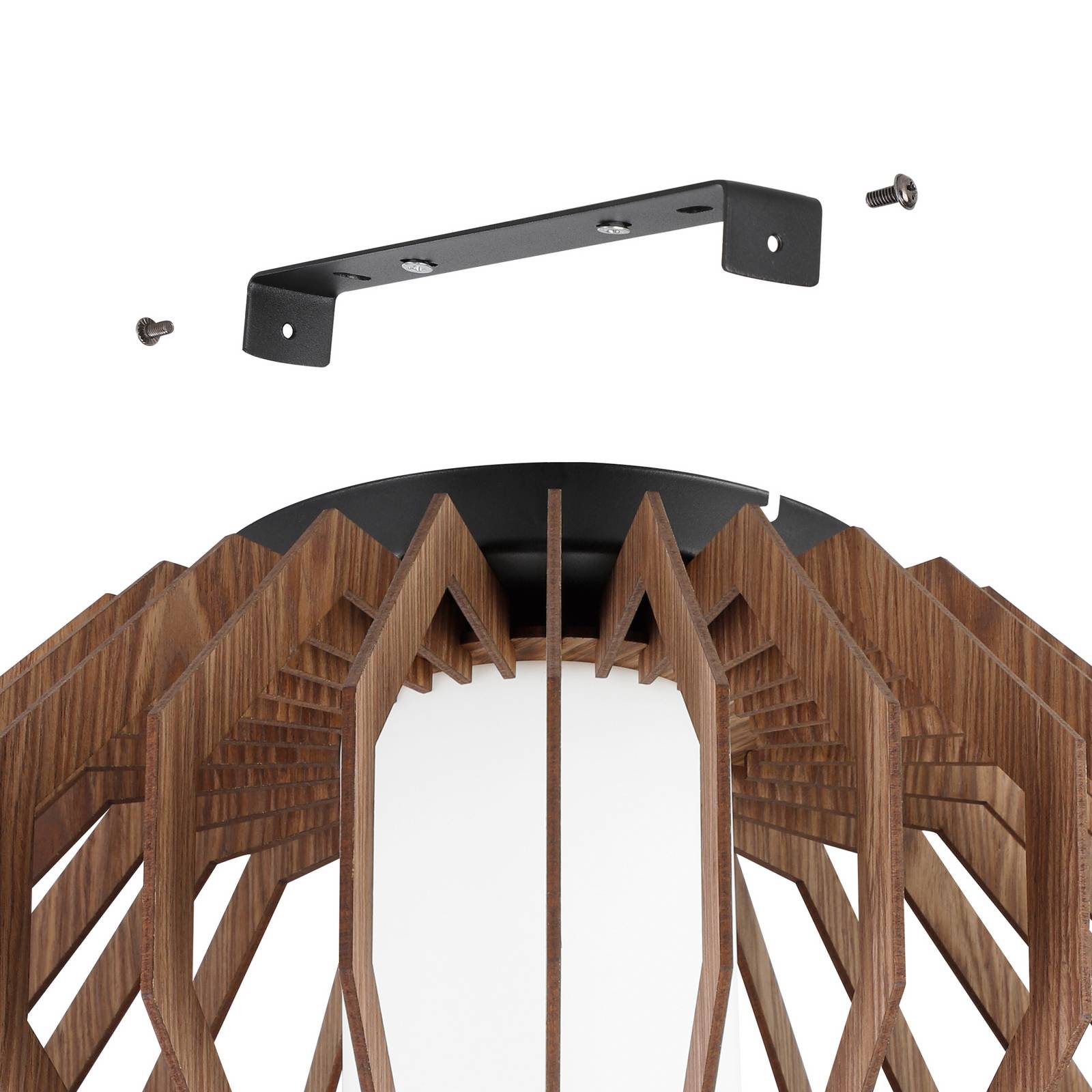 Lampa sufitowa Rusticaria z drewnianymi rozpórkami