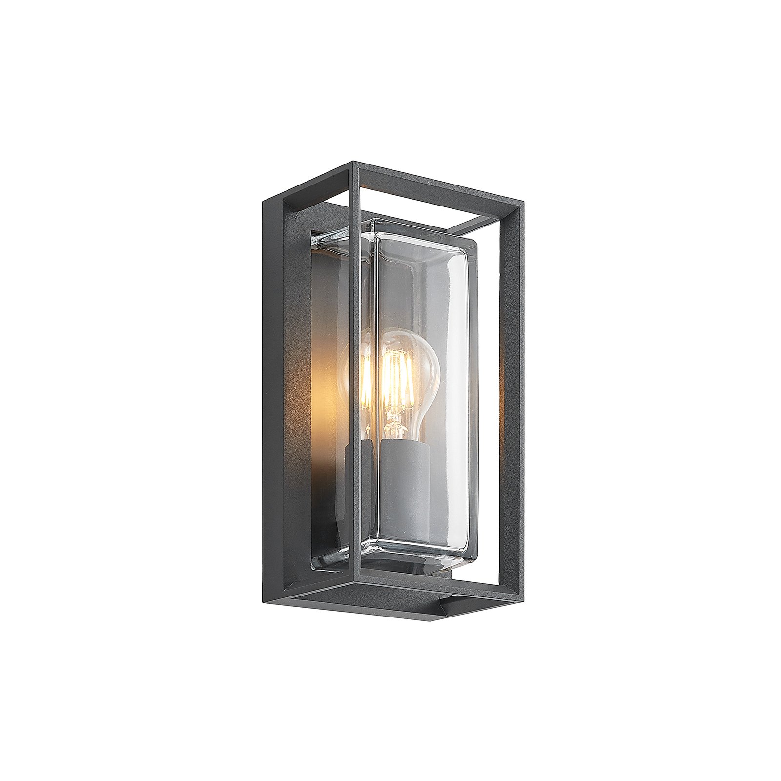 Arcchio buitenwandlamp Ismera, IP65, donkergrijs, sensor