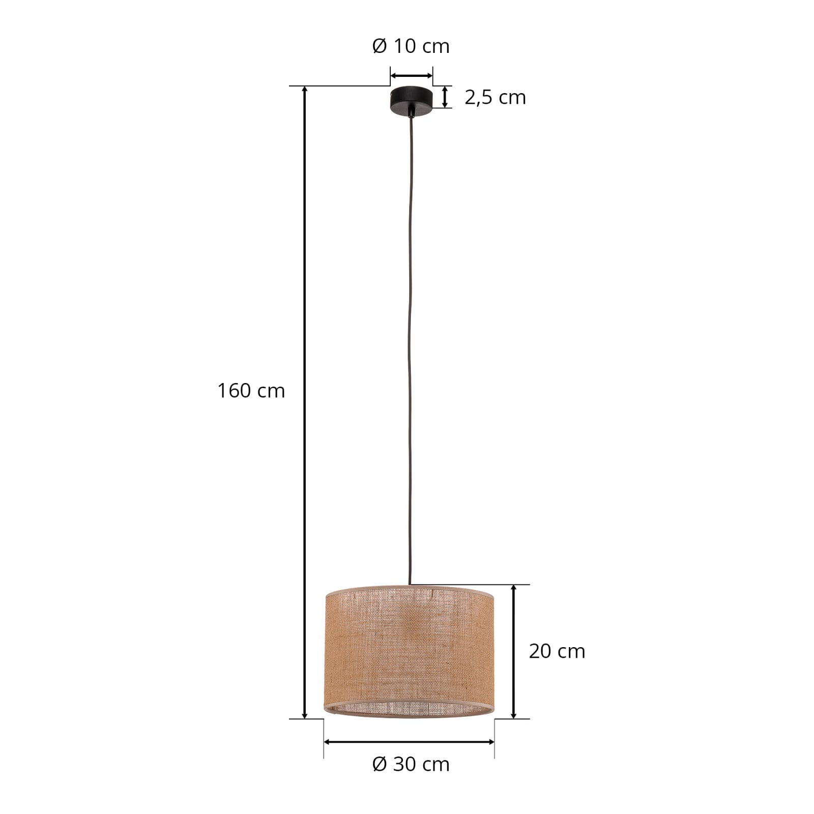 Hengelampe Juta, 1 lyskilde Ø 30 cm