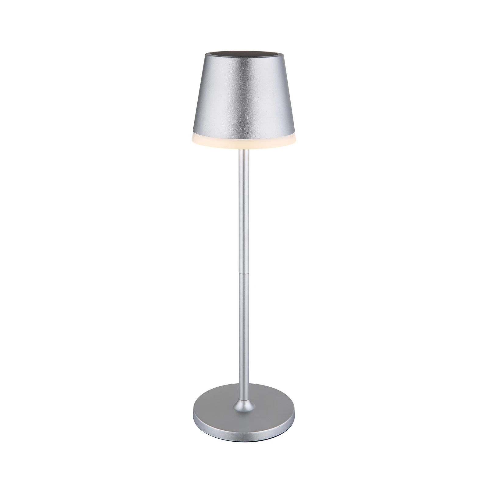 LED lamp op zonne-energie, metaal, zilverkleurig, hoogte 41 cm, IP44