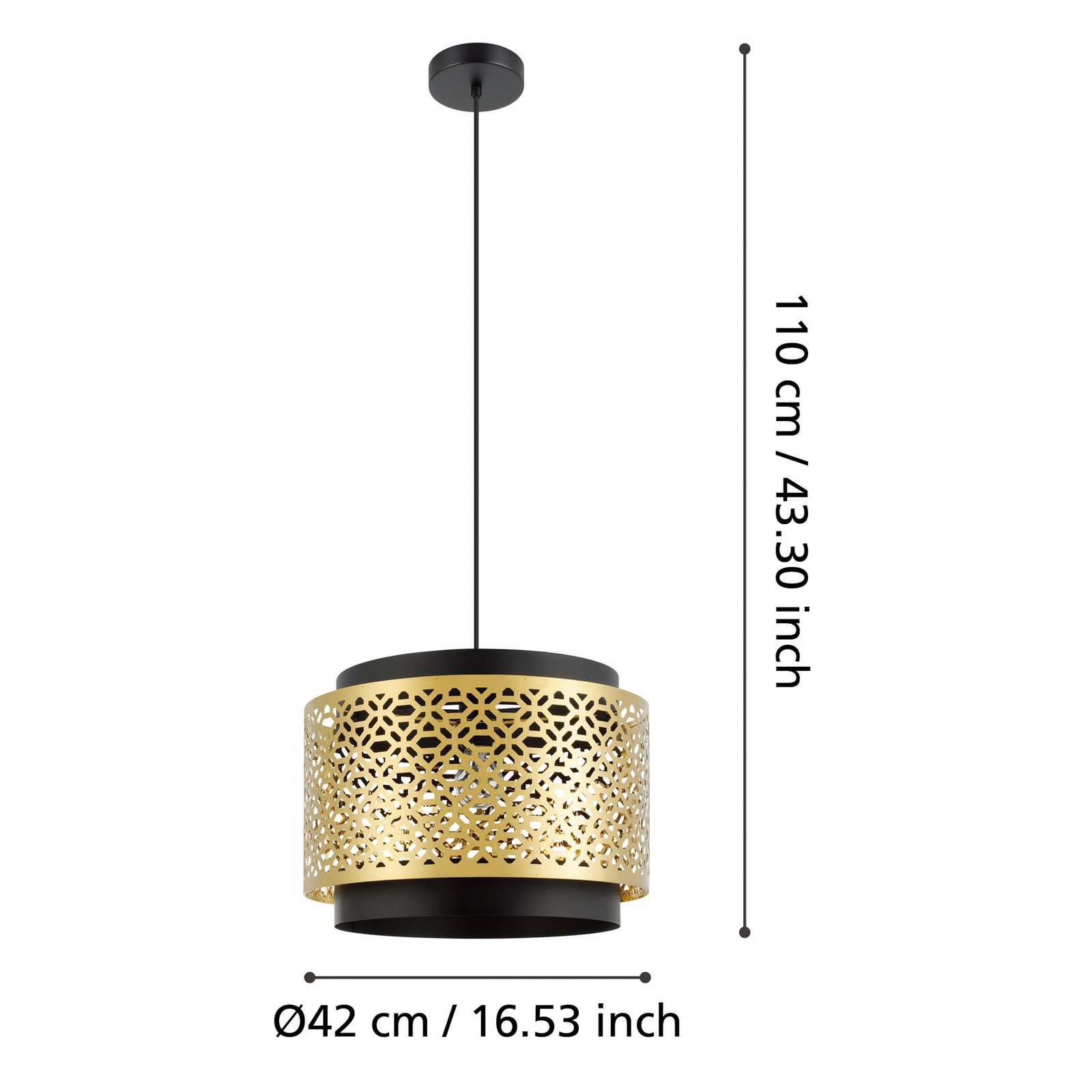 Lámpara colgante Sandbach en negro y latón