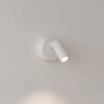 Ideal Lux LED-Wandstrahler Bean Round, weiß, Metall, drehbar