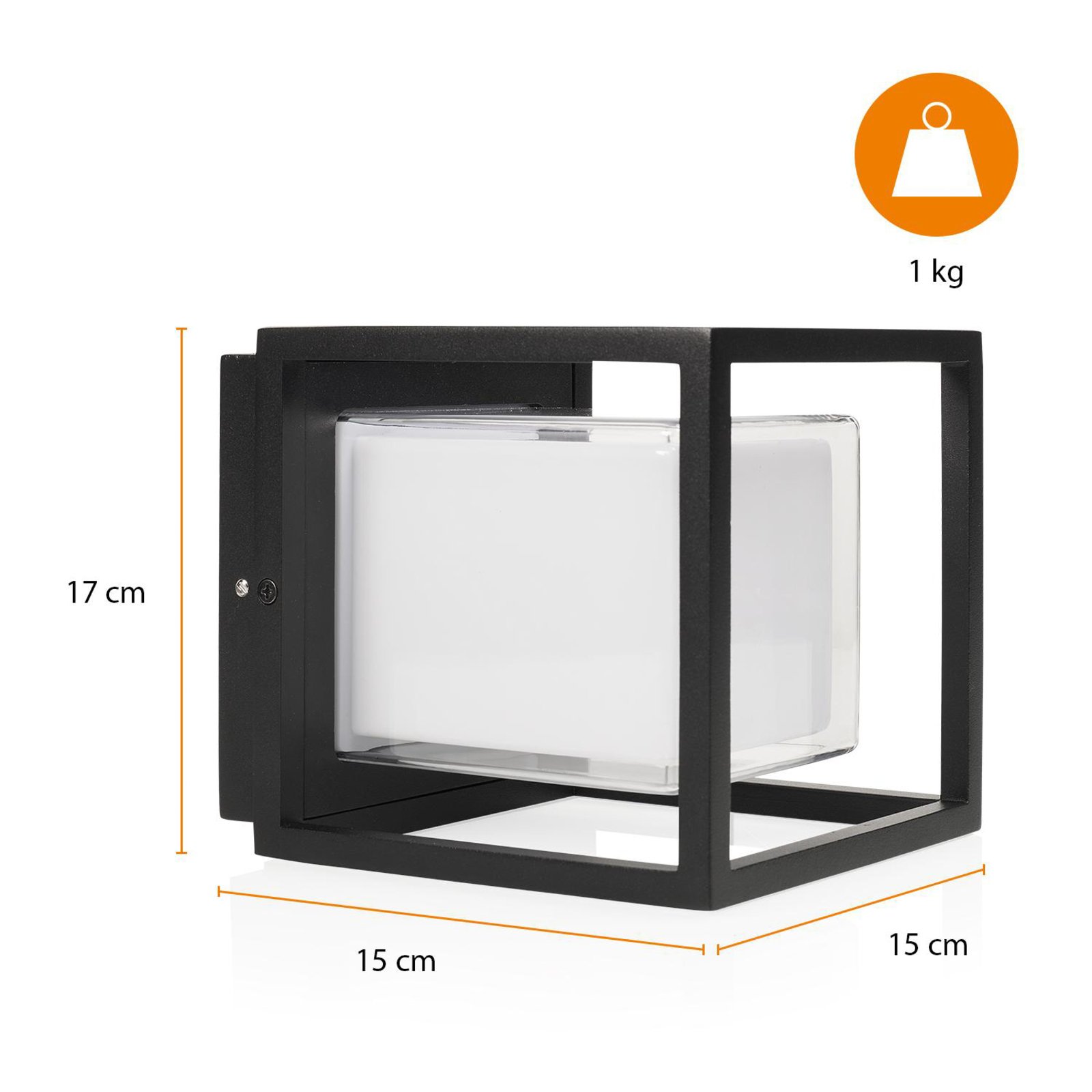 Applique d'extérieur LED Cubic, aluminium, forme de cube