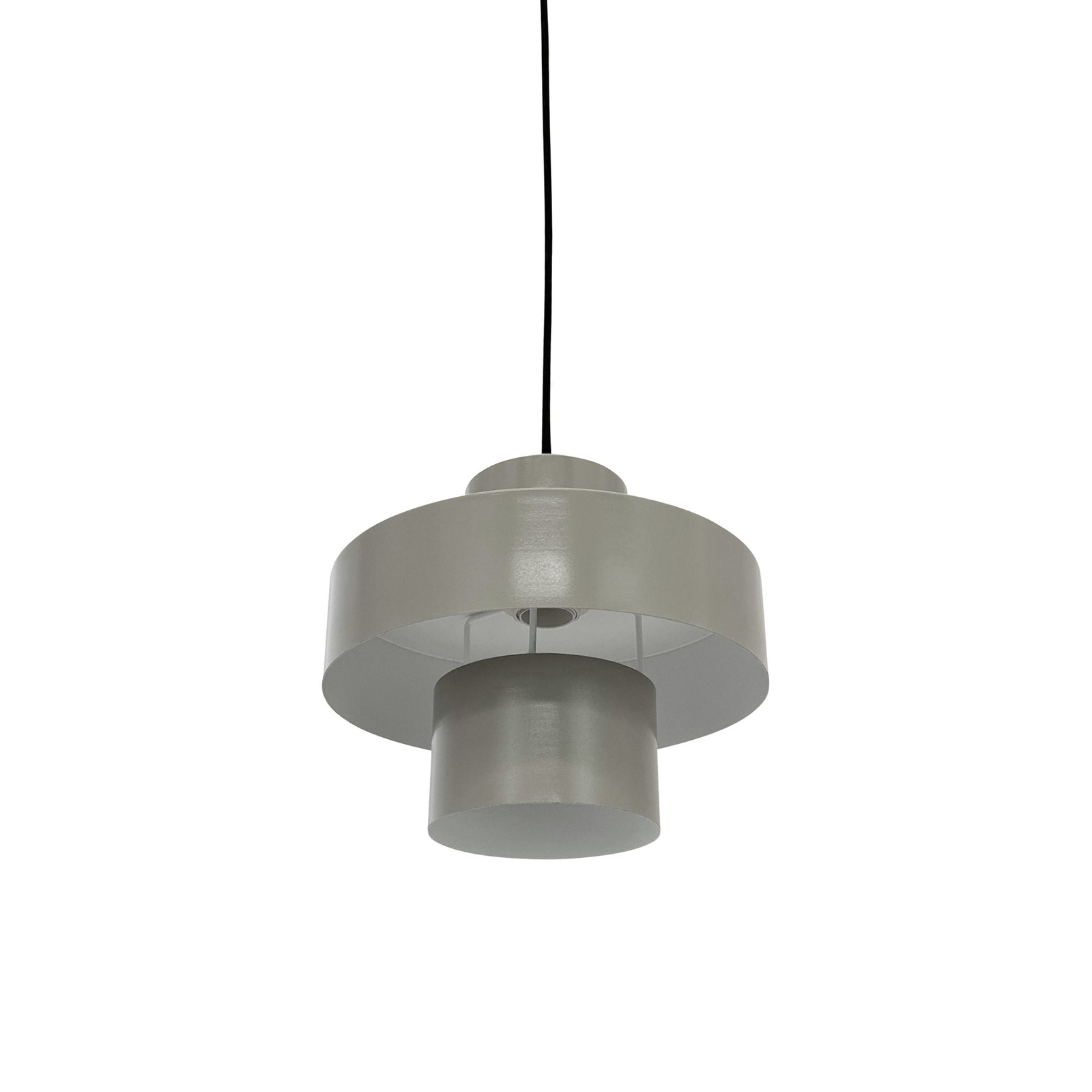 Dyberg Larsen hanging light Stoke, grey, Ø 20 cm, metal