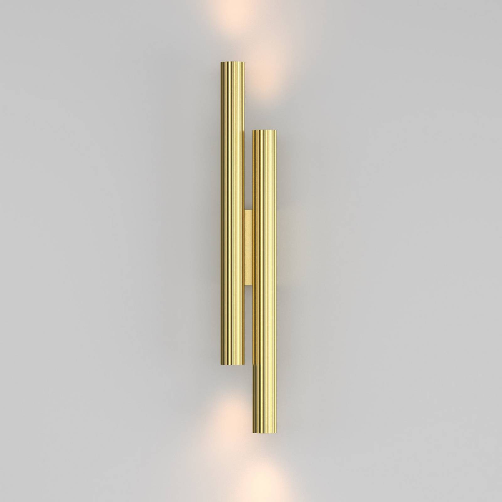 LED-Wandleuchte Calipso, messing, Höhe 49 cm, Metall, 4-flg. günstig online kaufen