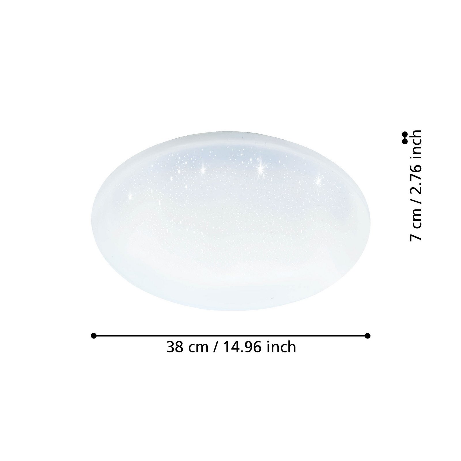 EGLO connect plafonieră Totari-Z Ø38cm 19W efect de cristal - Camera de zi / sufragerie - Modern - alb - Plastic