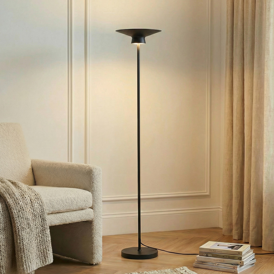 Lindby Norvind LED-golvlampa 1 lampa svart metall, svart från Lindby