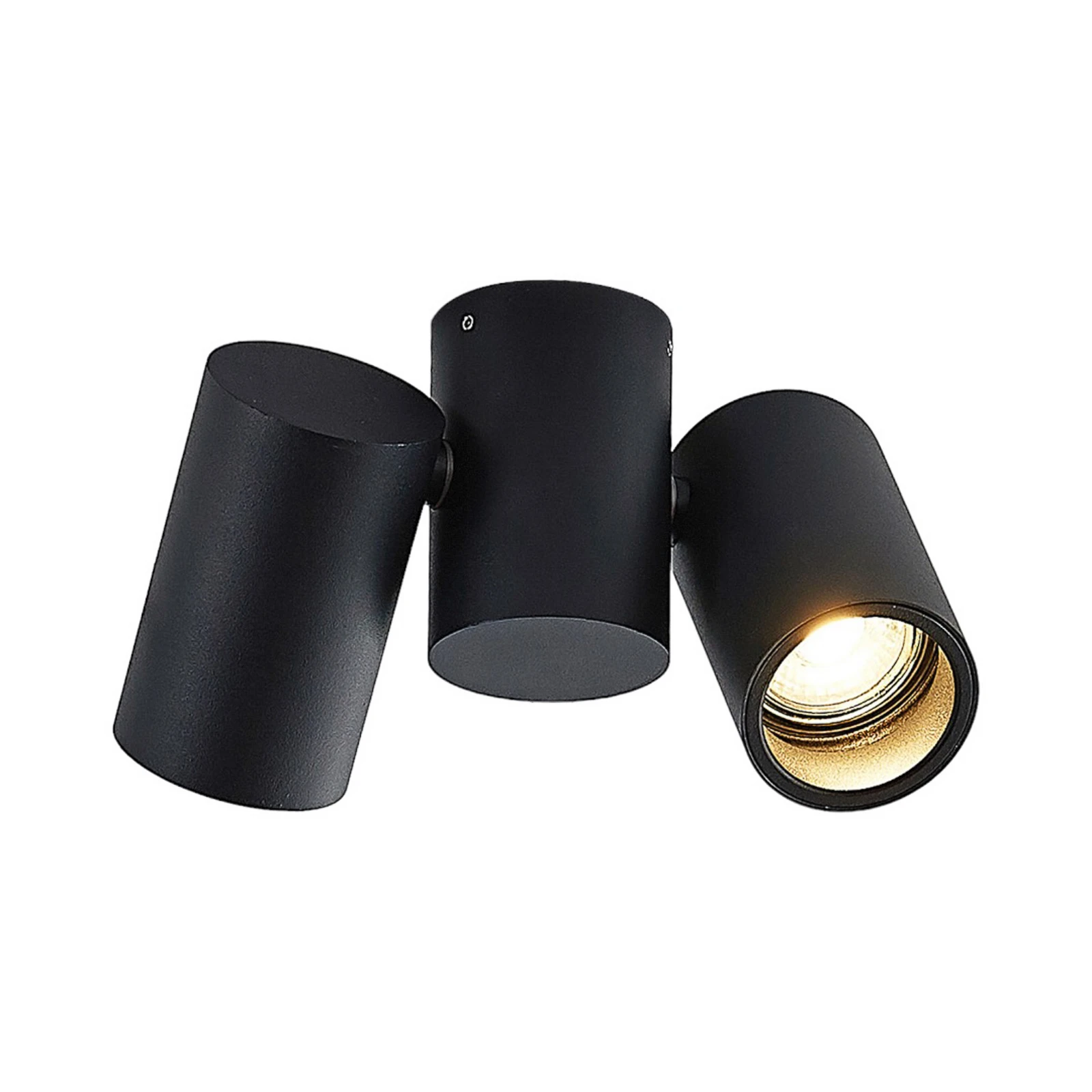 Arcchio plafonieră Gesina, 2 lumini, negru, aluminiu, 17,5 cm