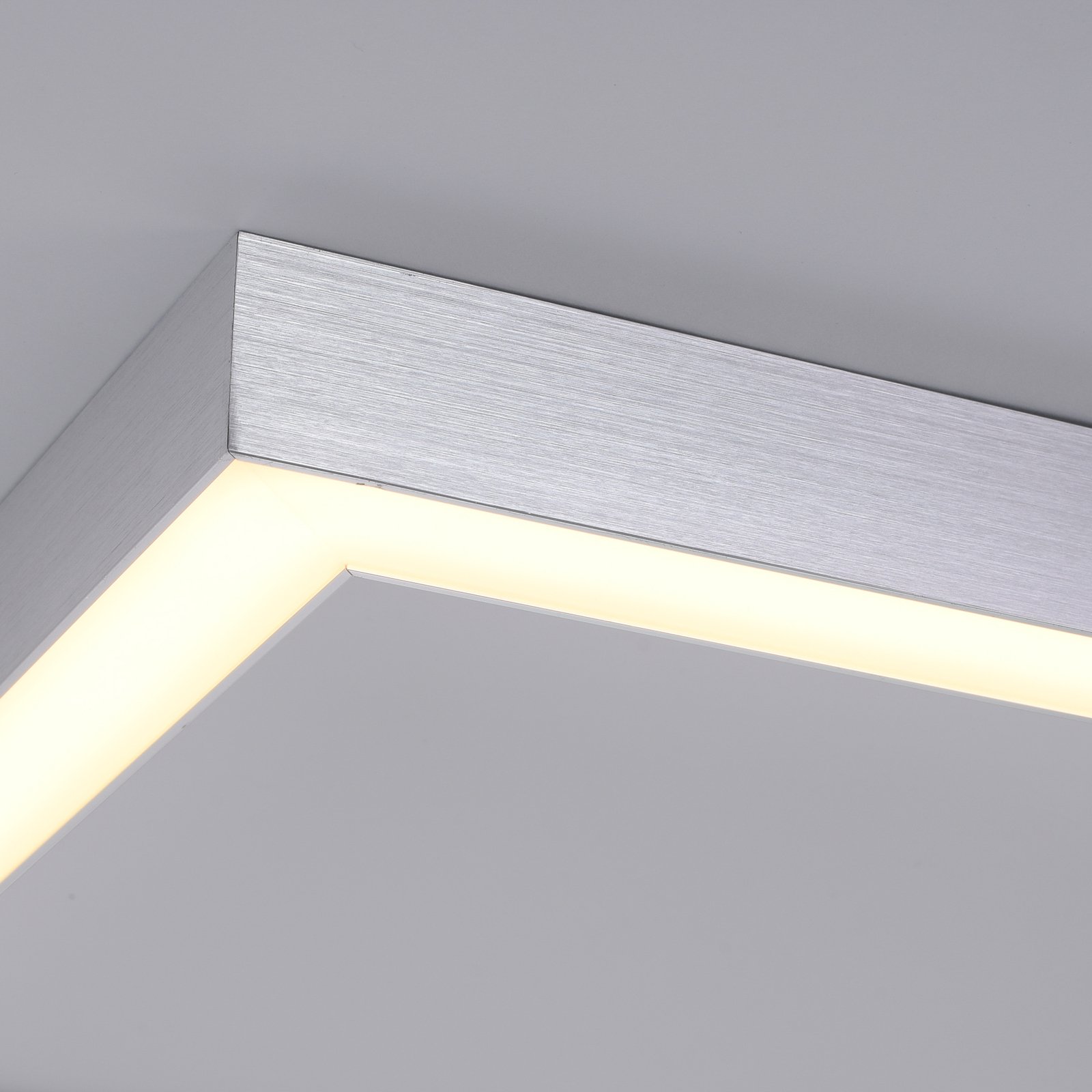 PURE Lines LED-Deckenleuchte, eckig, aluminium