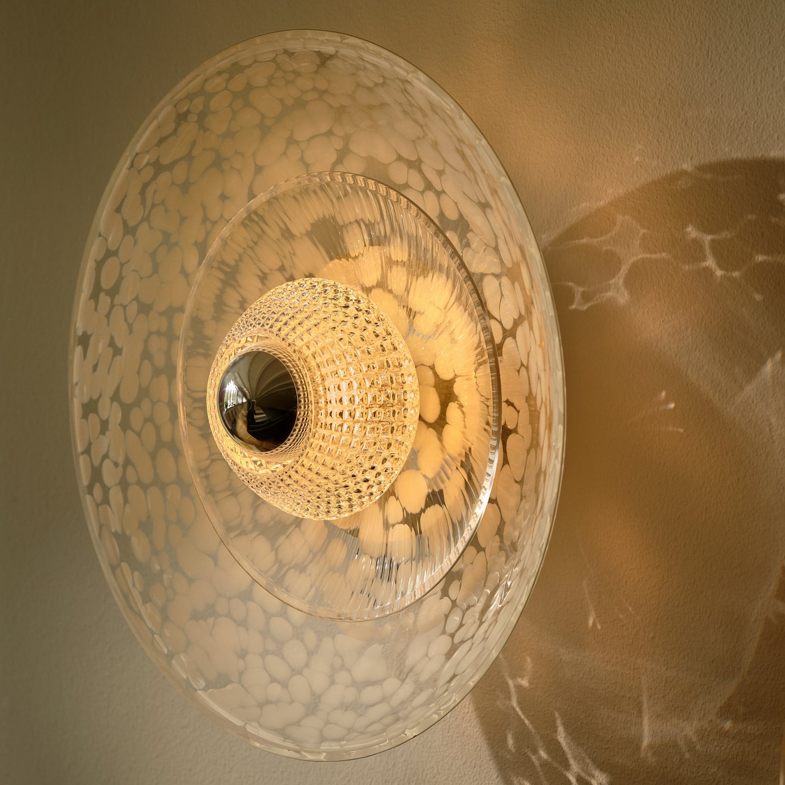 Disco Rama wall light, clear, glass, E27 - DESIGN BY US