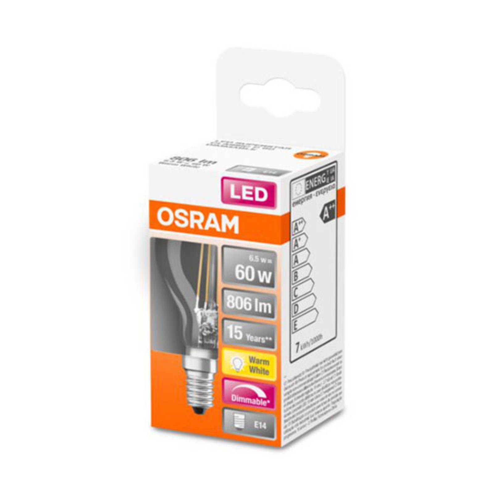 OSRAM LED csepp lámpa E14 6,5W Superstar 827