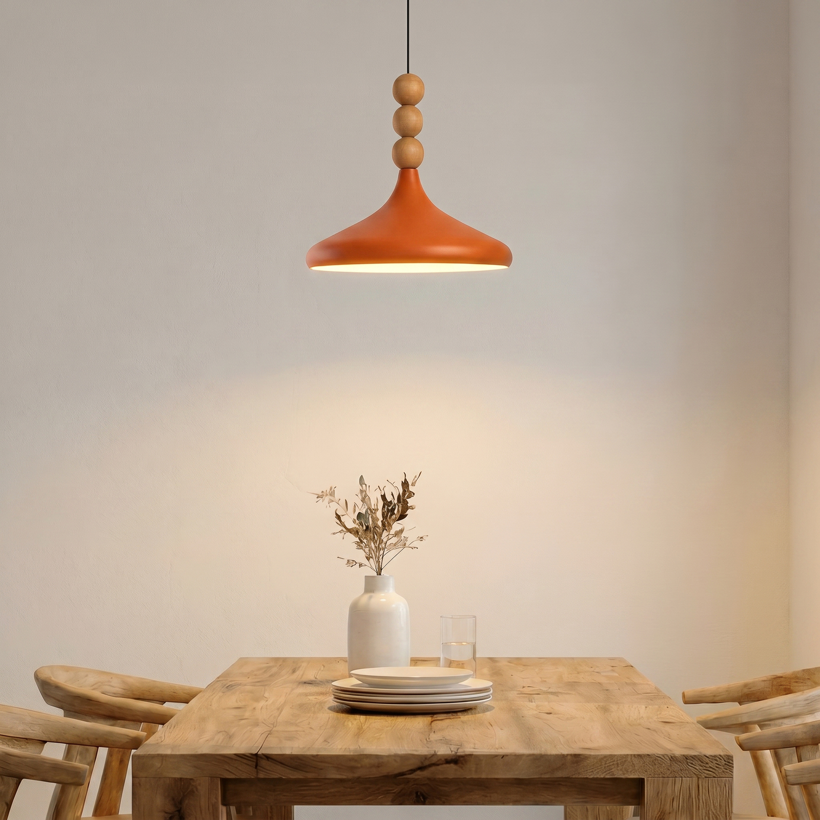 Candeeiro suspenso Eysan, laranja, Ø 35 cm, metal, E27 Candeeiro suspenso Eysan, laranja, Ø 35 cm, metal, E27