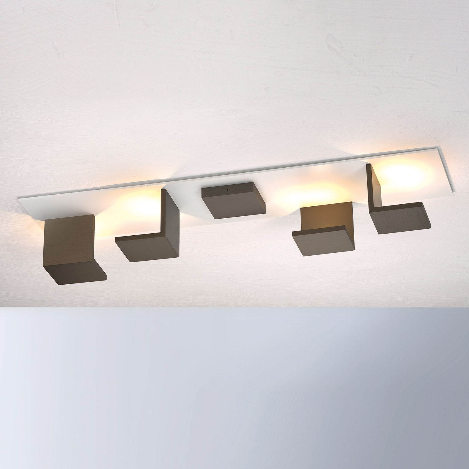 Bopp Reflections LED-Deckenleuchte lang weiß/bronz